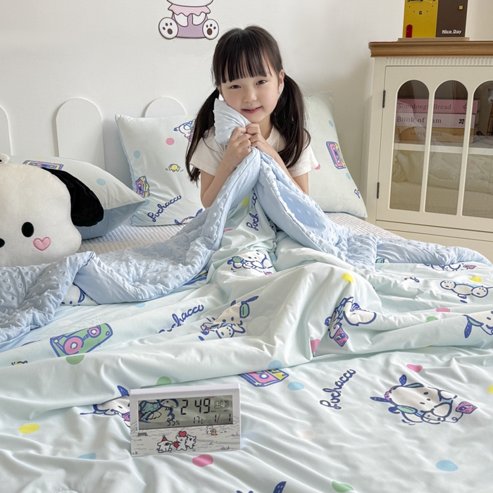 91家纺网 家纺一手货源 找家纺 花满路 2026新款儿童有氨凉感丝夏被夏凉被空调被 跳跳帕恰狗