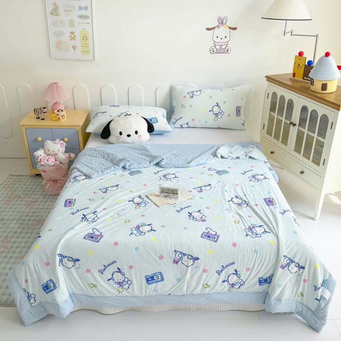 91家纺网 家纺一手货源 找家纺 花满路 2026新款儿童有氨凉感丝夏被夏凉被空调被 跳跳帕恰狗