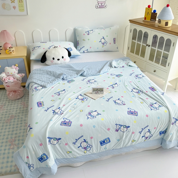 91家纺网 家纺一手货源 找家纺 花满路 2026新款儿童有氨凉感丝夏被夏凉被空调被 跳跳帕恰狗