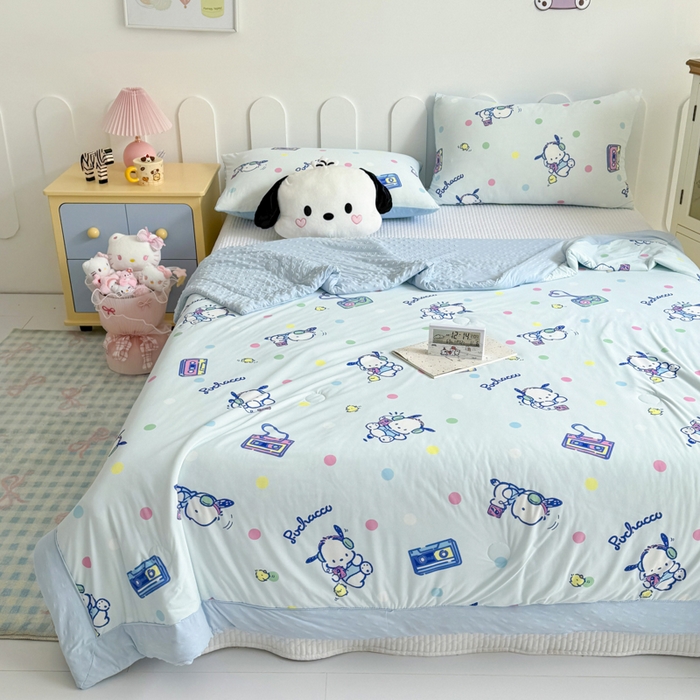 91家纺网 家纺一手货源 找家纺 花满路 2026新款儿童有氨凉感丝夏被夏凉被空调被 跳跳帕恰狗