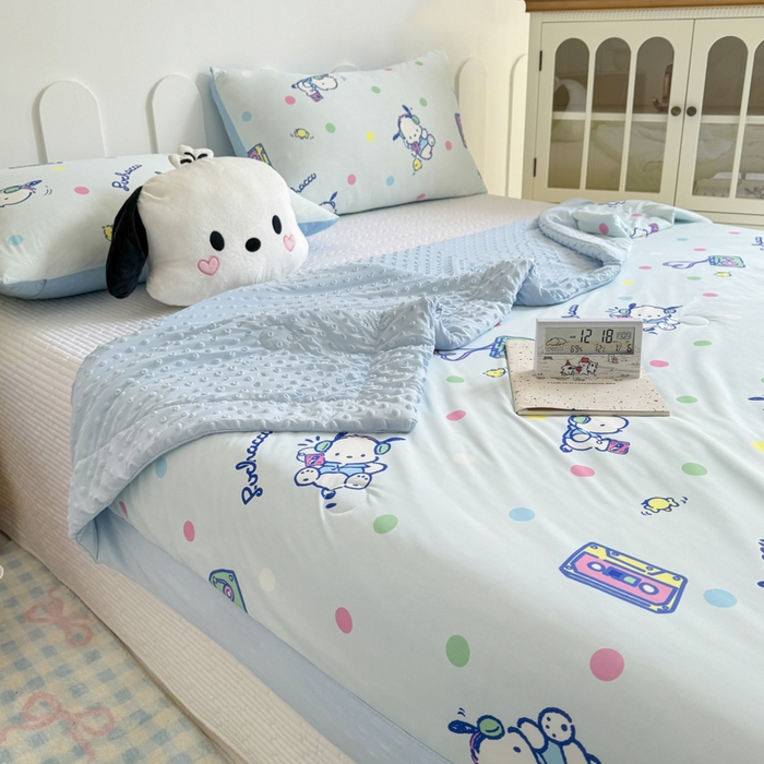 91家纺网 家纺一手货源 找家纺 花满路 2026新款儿童有氨凉感丝夏被夏凉被空调被 跳跳帕恰狗