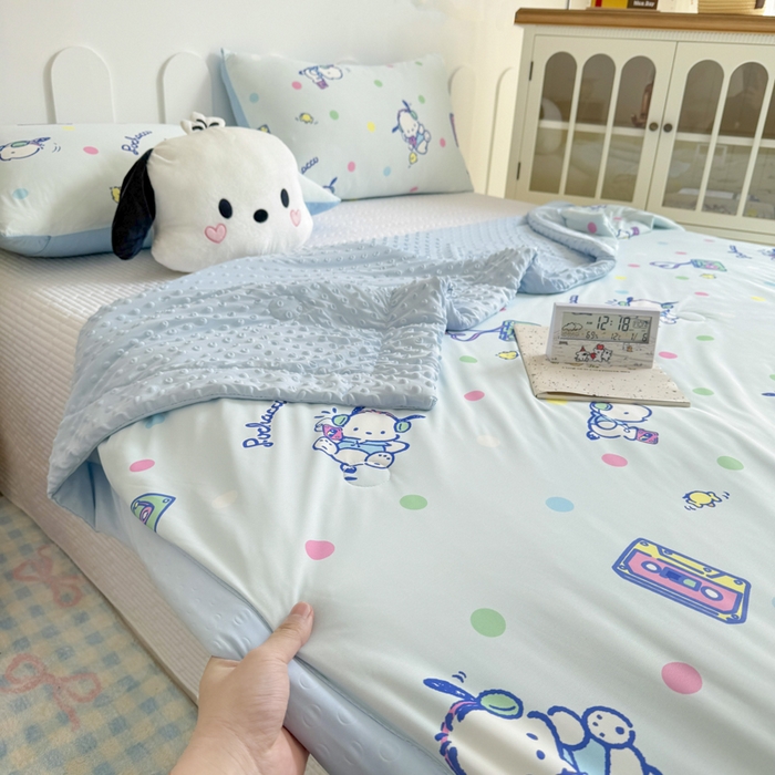 91家纺网 家纺一手货源 找家纺 花满路 2026新款儿童有氨凉感丝夏被夏凉被空调被 跳跳帕恰狗