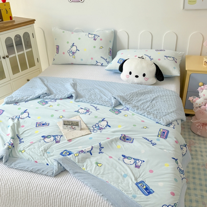 91家纺网 家纺一手货源 找家纺 花满路 2026新款儿童有氨凉感丝夏被夏凉被空调被 跳跳帕恰狗