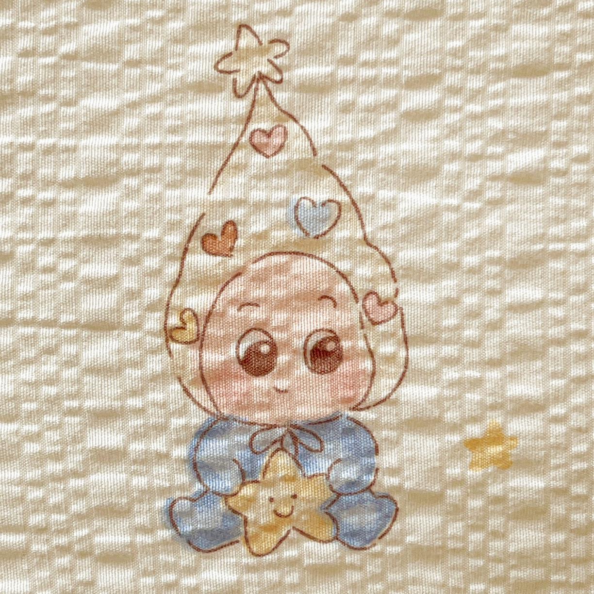 91家纺网 家纺一手货源 找家纺 一比一家纺 2026新款泡芙纱简款夏被四件套 摇摇星人