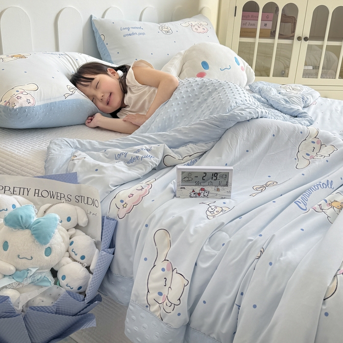 91家纺网 家纺一手货源 找家纺 花满路 2026新款儿童有氨凉感丝夏被夏凉被空调被 童话大耳狗