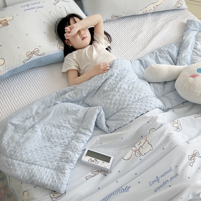 91家纺网 家纺一手货源 找家纺 花满路 2026新款儿童有氨凉感丝夏被夏凉被空调被 童话大耳狗