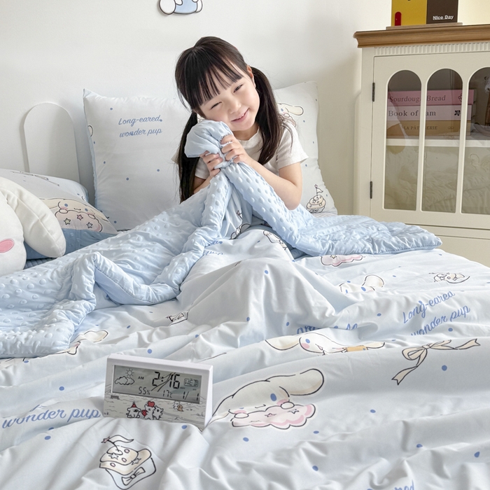 91家纺网 家纺一手货源 找家纺 花满路 2026新款儿童有氨凉感丝夏被夏凉被空调被 童话大耳狗