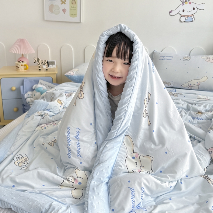 91家纺网 家纺一手货源 找家纺 花满路 2026新款儿童有氨凉感丝夏被夏凉被空调被 童话大耳狗