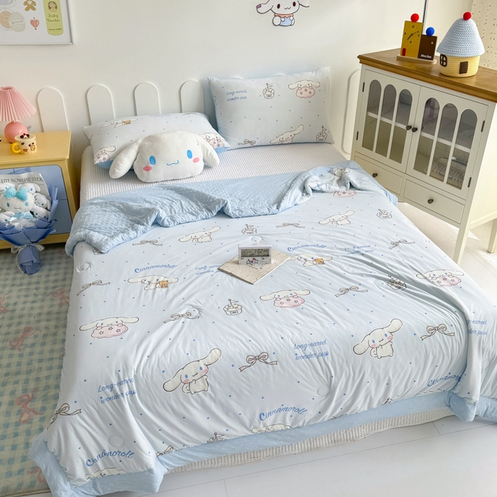 91家纺网 家纺一手货源 找家纺 花满路 2026新款儿童有氨凉感丝夏被夏凉被空调被 童话大耳狗