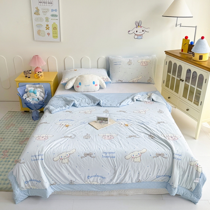 91家纺网 家纺一手货源 找家纺 花满路 2026新款儿童有氨凉感丝夏被夏凉被空调被 童话大耳狗