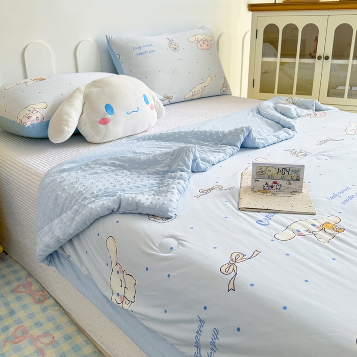 91家纺网 家纺一手货源 找家纺 花满路 2026新款儿童有氨凉感丝夏被夏凉被空调被 童话大耳狗