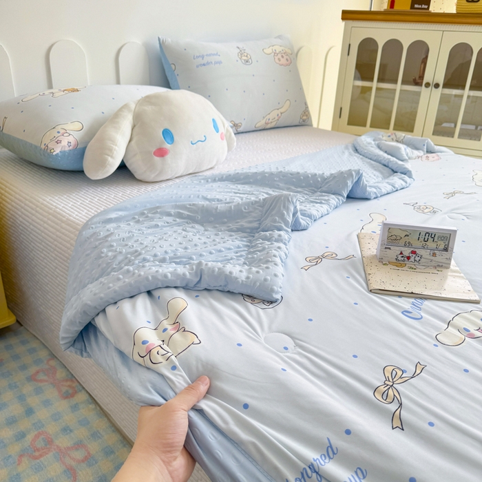 91家纺网 家纺一手货源 找家纺 花满路 2026新款儿童有氨凉感丝夏被夏凉被空调被 童话大耳狗