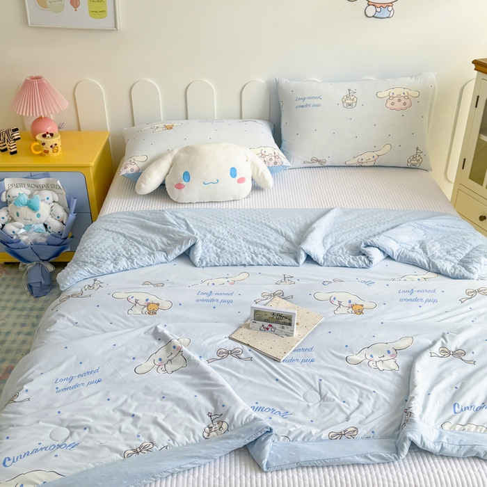 91家纺网 家纺一手货源 找家纺 花满路 2026新款儿童有氨凉感丝夏被夏凉被空调被 童话大耳狗