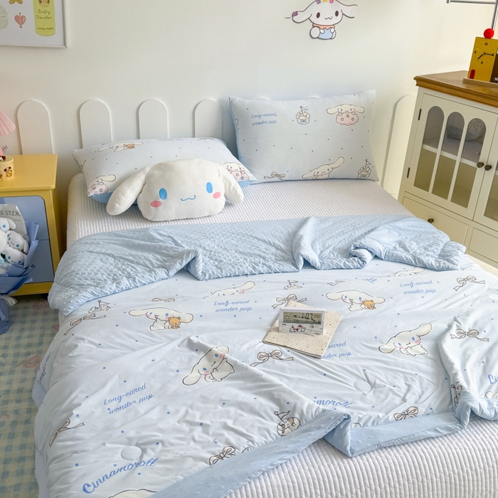 91家纺网 家纺一手货源 找家纺 花满路 2026新款儿童有氨凉感丝夏被夏凉被空调被 童话大耳狗