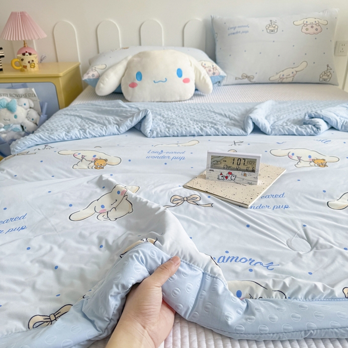 91家纺网 家纺一手货源 找家纺 花满路 2026新款儿童有氨凉感丝夏被夏凉被空调被 童话大耳狗