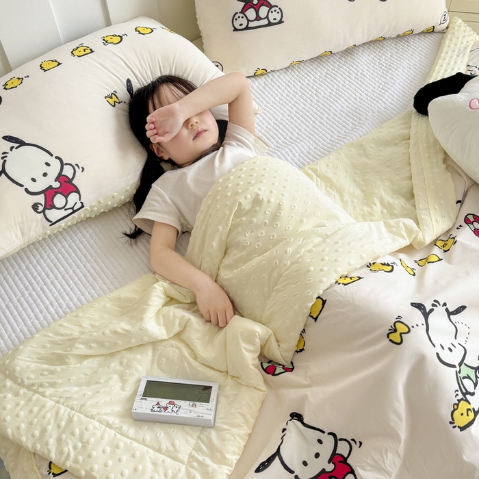 91家纺网 家纺一手货源 找家纺 花满路 2026新款儿童有氨凉感丝夏被夏凉被空调被 阳光帕恰狗