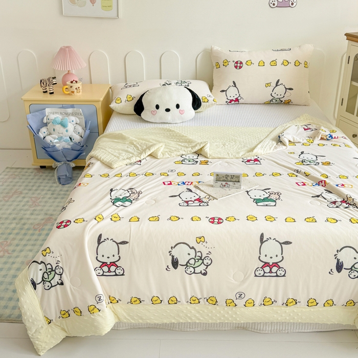 91家纺网 家纺一手货源 找家纺 花满路 2026新款儿童有氨凉感丝夏被夏凉被空调被 阳光帕恰狗