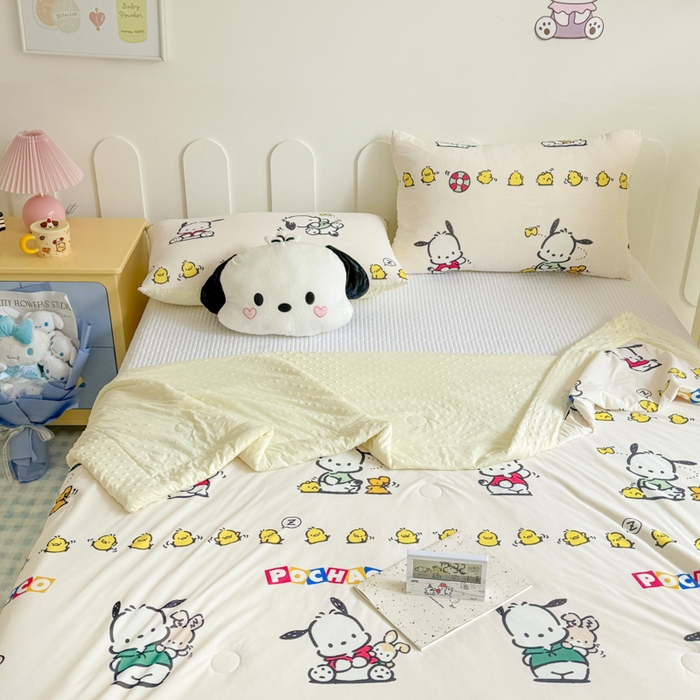 91家纺网 家纺一手货源 找家纺 花满路 2026新款儿童有氨凉感丝夏被夏凉被空调被 阳光帕恰狗