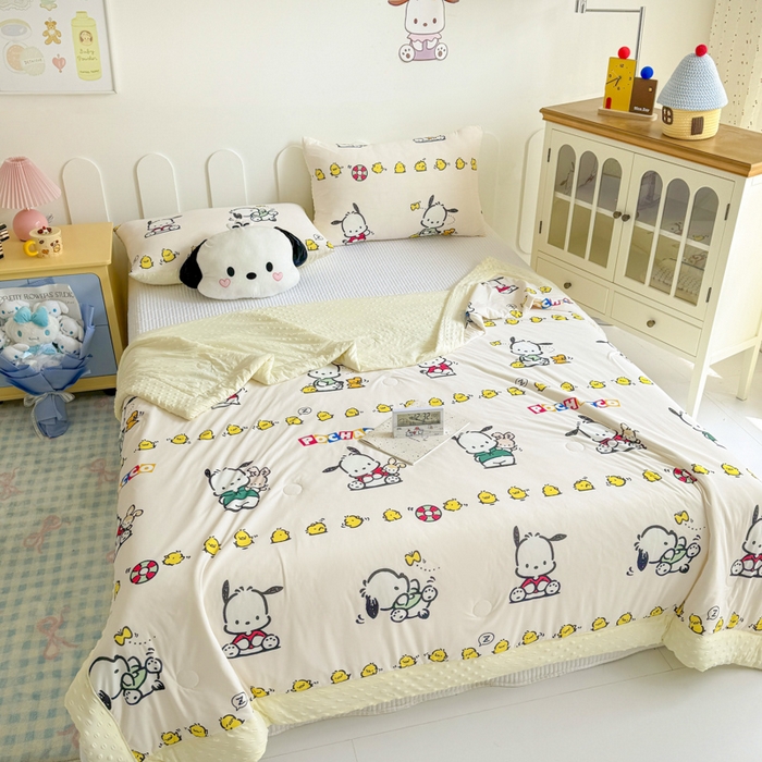 91家纺网 家纺一手货源 找家纺 花满路 2026新款儿童有氨凉感丝夏被夏凉被空调被 阳光帕恰狗