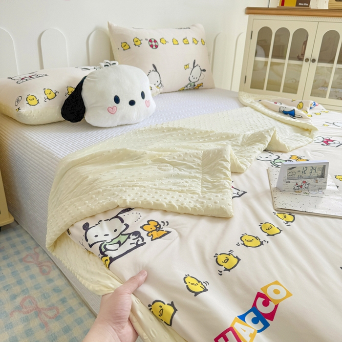 91家纺网 家纺一手货源 找家纺 花满路 2026新款儿童有氨凉感丝夏被夏凉被空调被 阳光帕恰狗