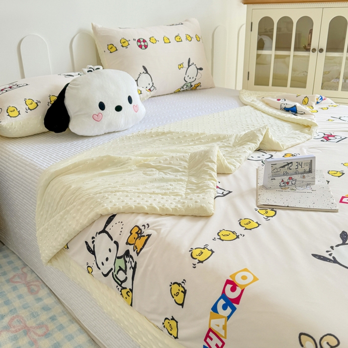 91家纺网 家纺一手货源 找家纺 花满路 2026新款儿童有氨凉感丝夏被夏凉被空调被 阳光帕恰狗