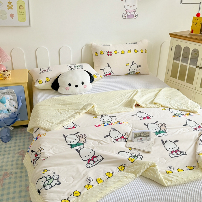 91家纺网 家纺一手货源 找家纺 花满路 2026新款儿童有氨凉感丝夏被夏凉被空调被 阳光帕恰狗