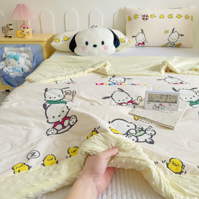 91家纺网 家纺一手货源 找家纺 花满路 2026新款儿童有氨凉感丝夏被夏凉被空调被 阳光帕恰狗