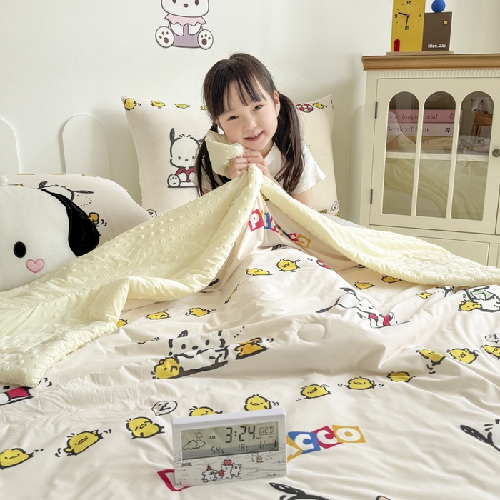 91家纺网 家纺一手货源 找家纺 花满路 2026新款儿童有氨凉感丝夏被夏凉被空调被 阳光帕恰狗