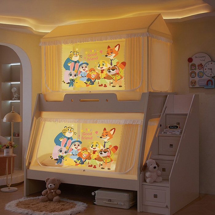 91家纺网 家纺一手货源 找家纺 （总）安金蚊帐 2026新款子母印花房顶蚊帐 铁艺宽高伸缩支架