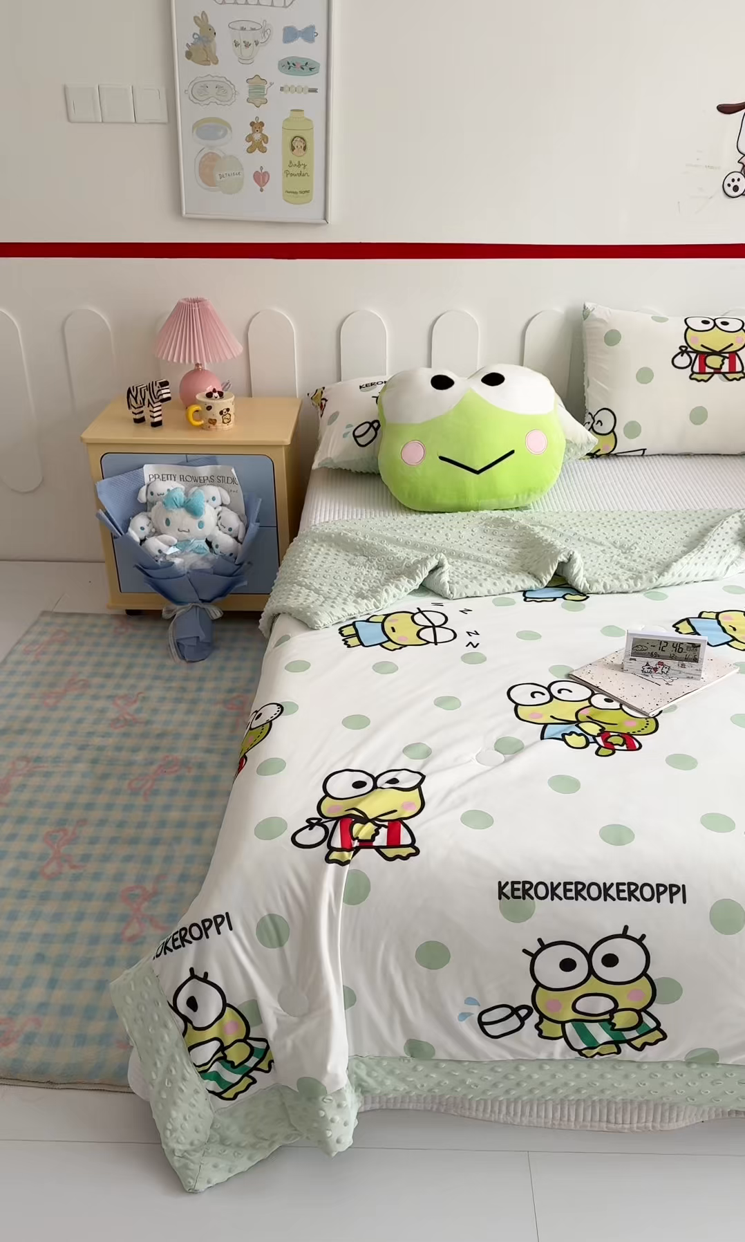 91家纺网 家纺一手货源 找家纺 花满路 2026新款儿童有氨凉感丝夏被夏凉被空调被 圆圆大眼蛙