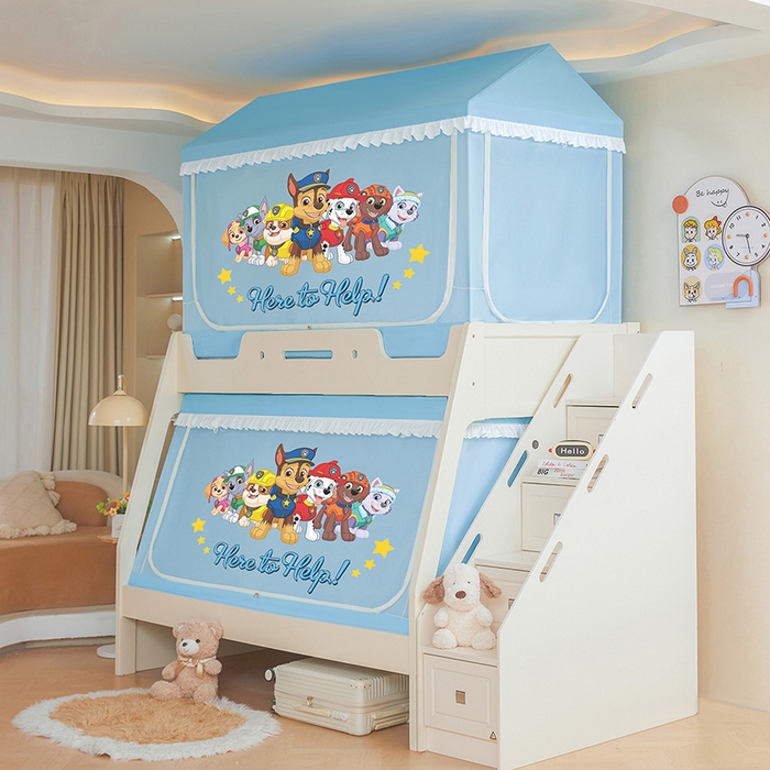 91家纺网 家纺一手货源 找家纺 安金蚊帐 2026新款子母印花房顶蚊帐 铁艺宽高伸缩支架 汪汪队