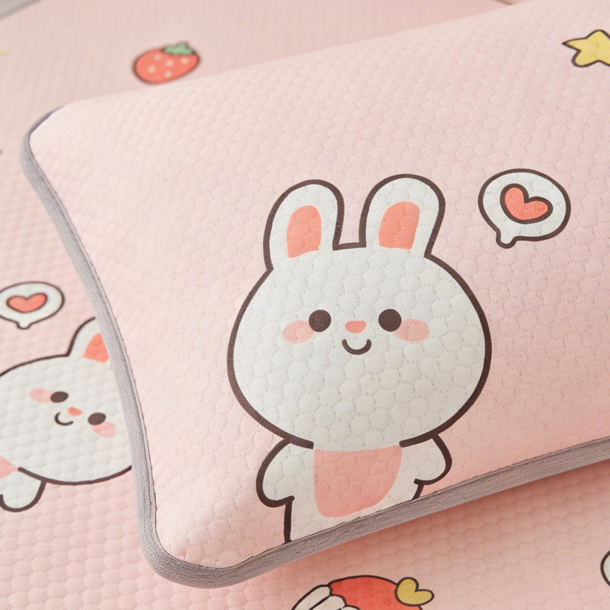 91家纺网 家纺一手货源 找家纺 （总）家品罗兰 2026新款夏季A类卡通印花冰豆豆冰丝凉席枕套凉感家用可机洗单人学生宿舍48×74cm一只一对