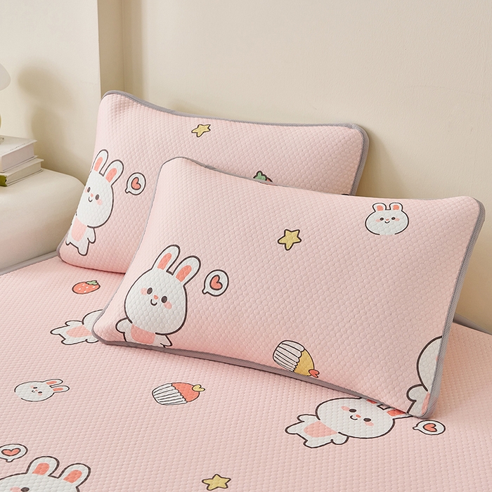 91家纺网 家纺一手货源 找家纺 （总）家品罗兰 2026新款夏季A类卡通印花冰豆豆冰丝凉席枕套凉感家用可机洗单人学生宿舍48×74cm一只一对