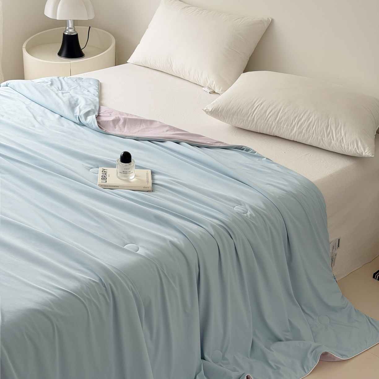 朵希曼 2026新款锦氨纯色凉感夏被夏凉被空调被 电光蓝-奈斯紫