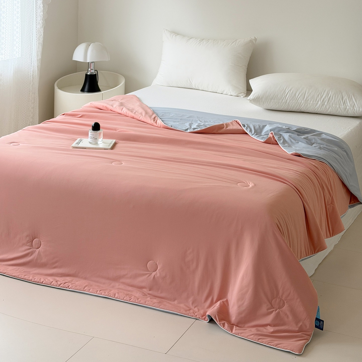 朵希曼 2026新款锦氨纯色凉感夏被夏凉被空调被 浅桔-海昌兰