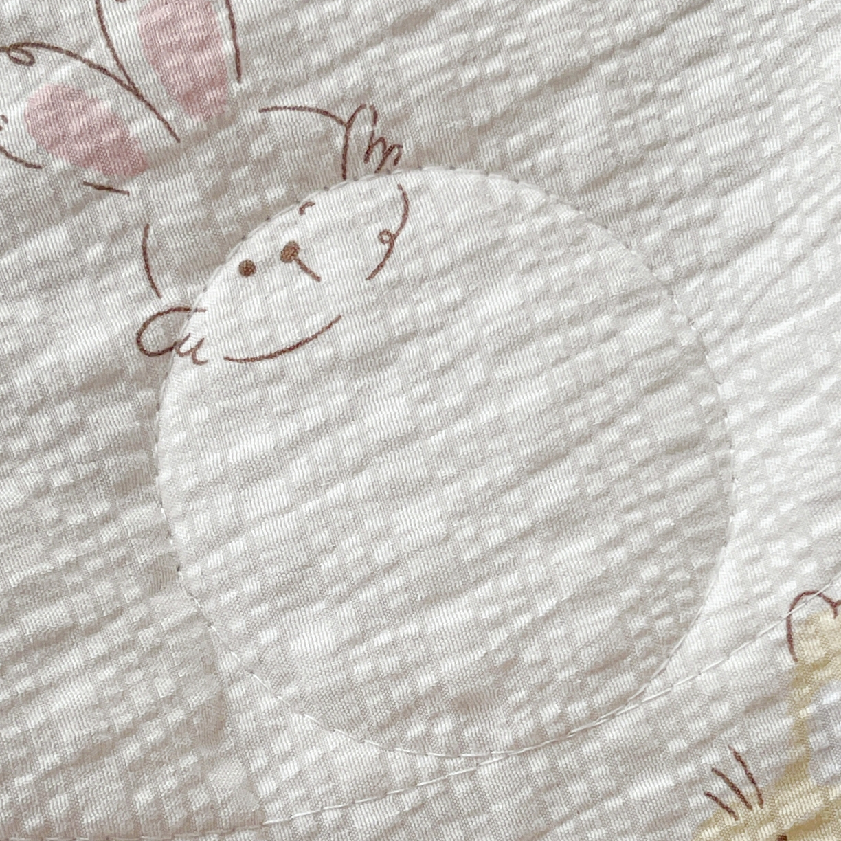 91家纺网 家纺一手货源 找家纺 一比一家纺 2026新款泡芙纱简款夏被四件套 长耳兔