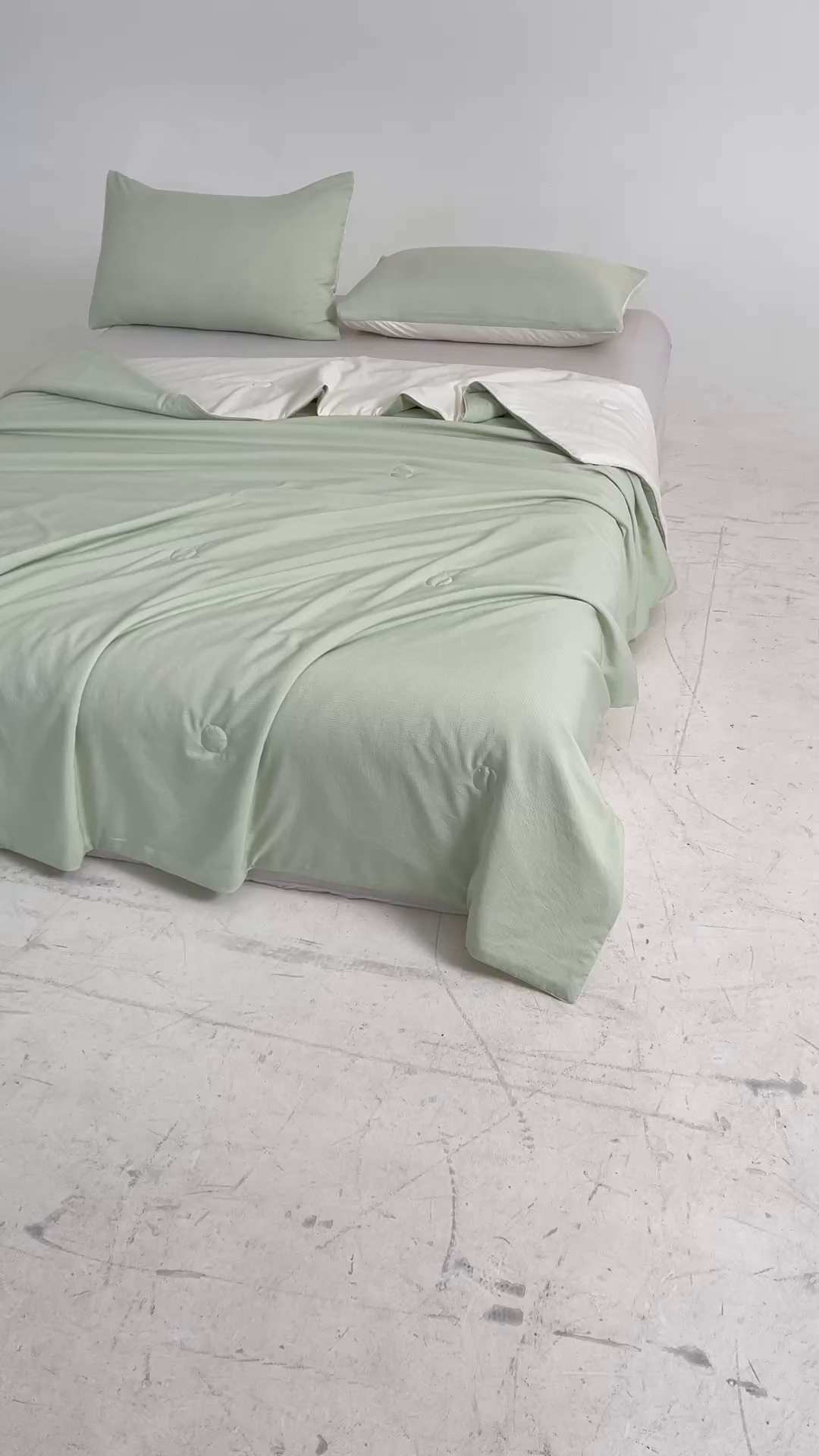 91家纺网 家纺一手货源 找家纺 景眠 2026新款华夫格凉感夏被 华夫格-青果绿