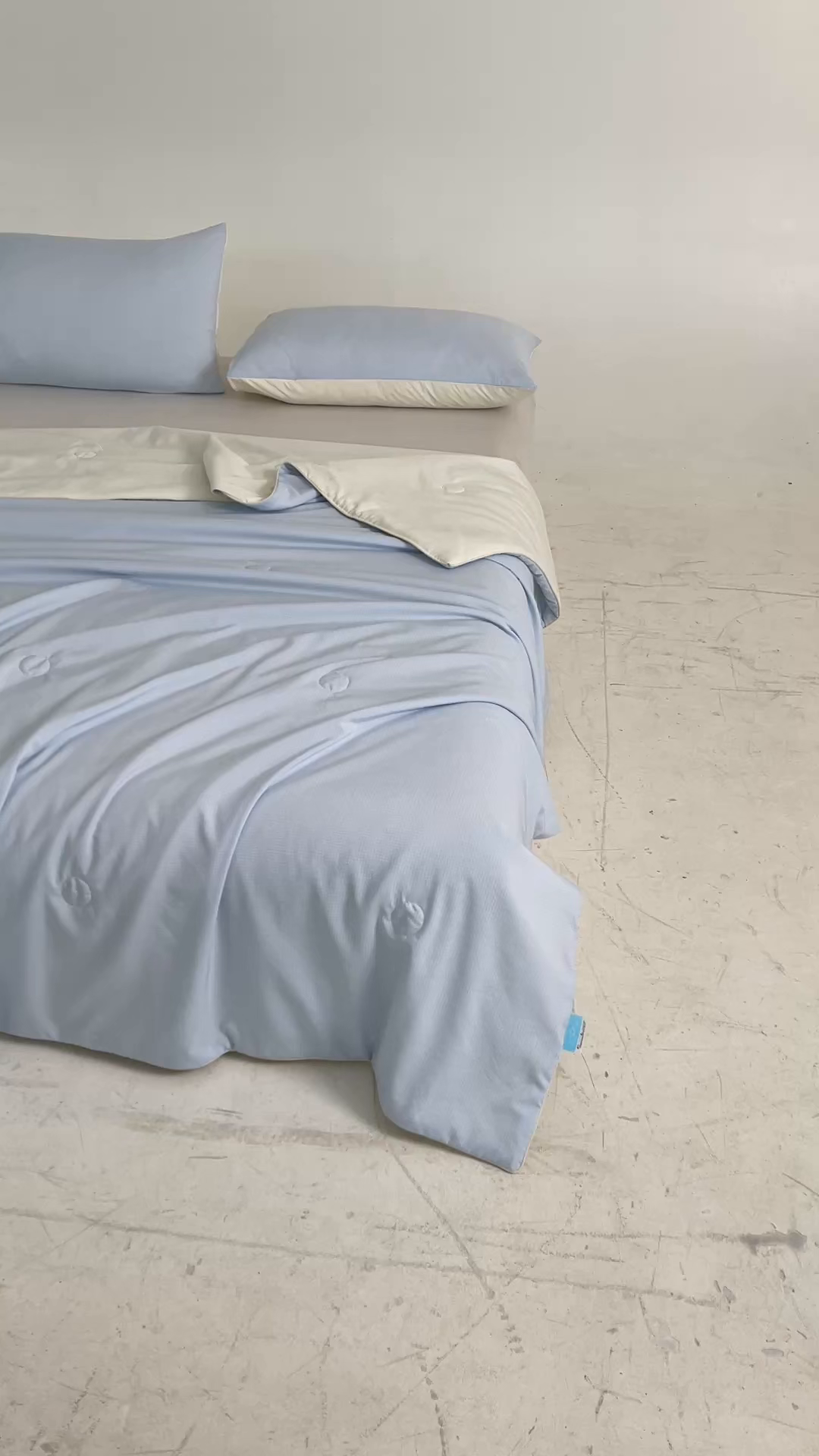 91家纺网 家纺一手货源 找家纺 景眠 2026新款华夫格凉感夏被 华夫格-天空蓝