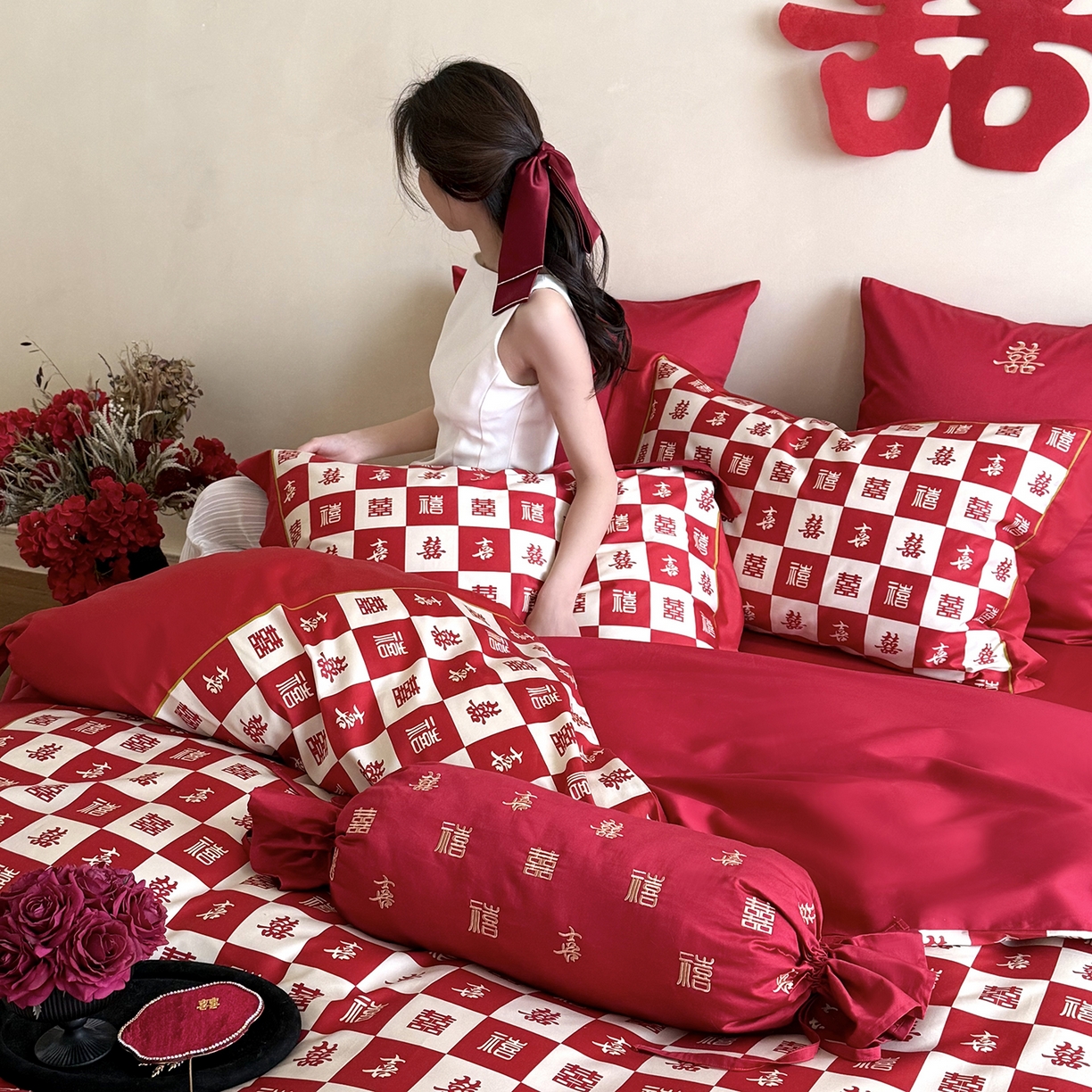 91家纺网 家纺一手货源 找家纺 （总）江涞 2026新款100S长绒棉数码印花四件套-添禧