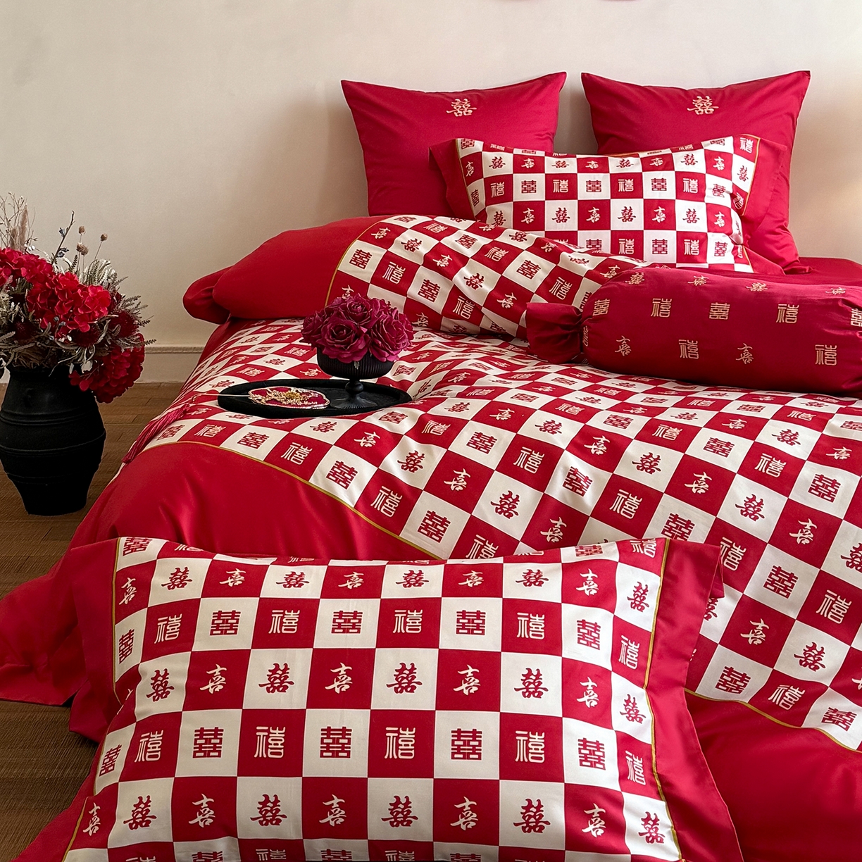 91家纺网 家纺一手货源 找家纺 （总）江涞 2026新款100S长绒棉数码印花四件套-添禧