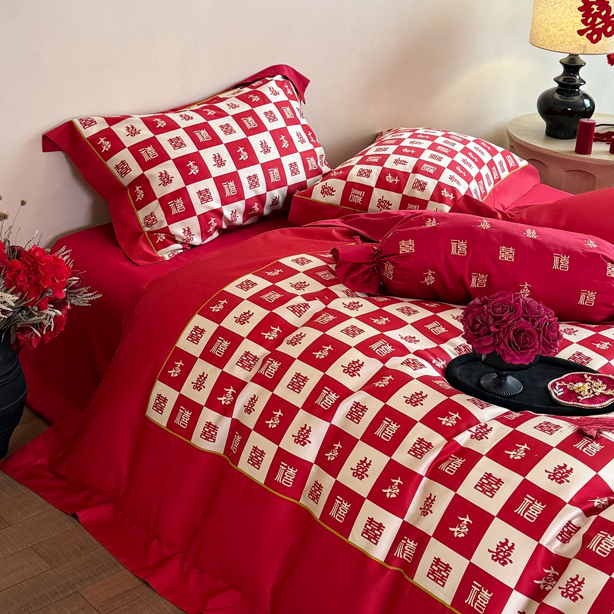 91家纺网 家纺一手货源 找家纺 （总）江涞 2026新款100S长绒棉数码印花四件套-添禧