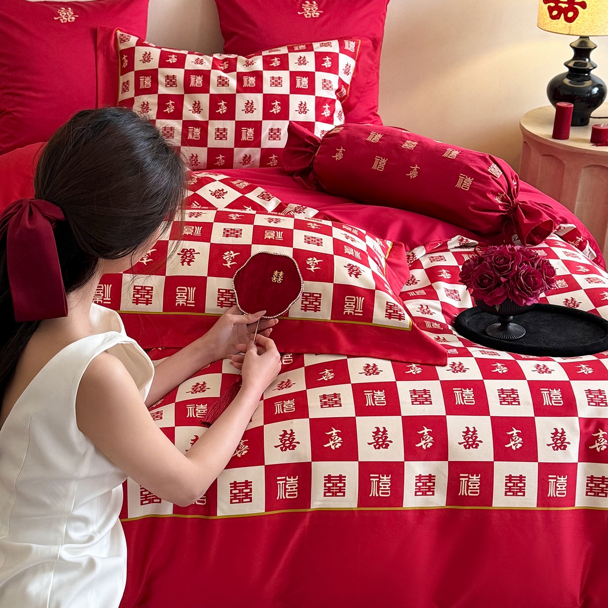 91家纺网 家纺一手货源 找家纺 （总）江涞 2026新款100S长绒棉数码印花四件套-添禧