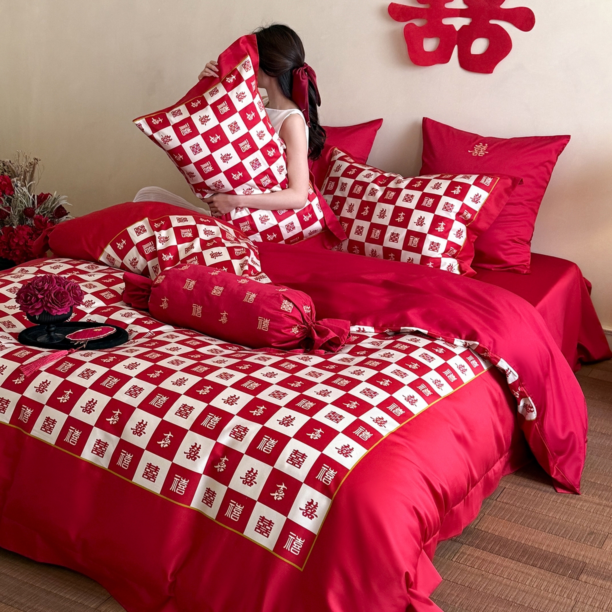 91家纺网 家纺一手货源 找家纺 （总）江涞 2026新款100S长绒棉数码印花四件套-添禧