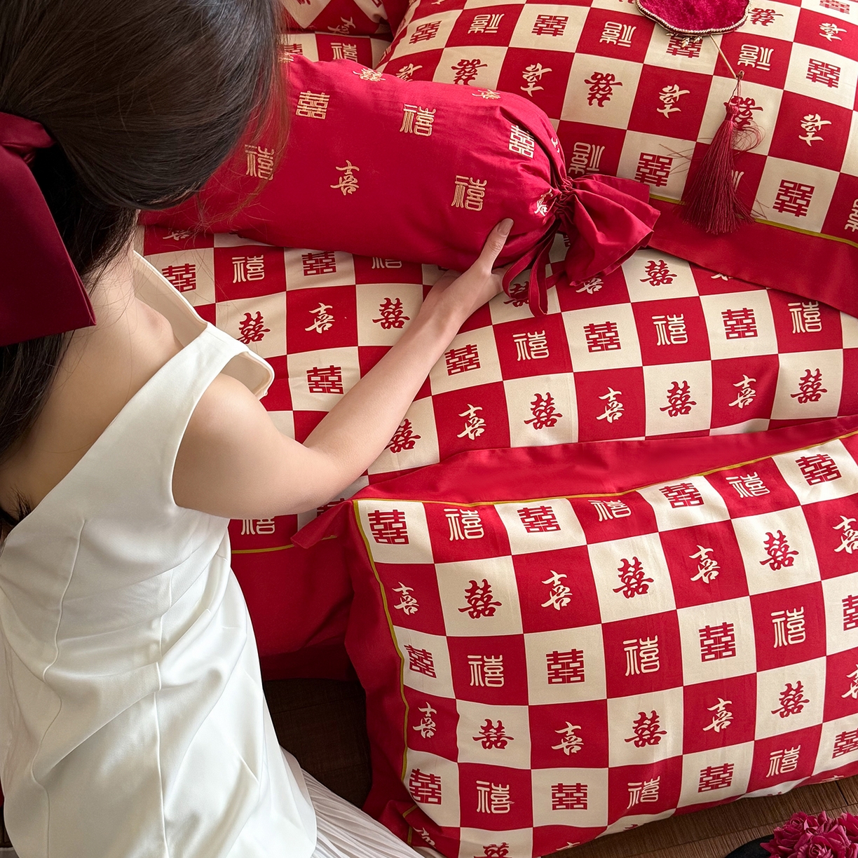 91家纺网 家纺一手货源 找家纺 （总）江涞 2026新款100S长绒棉数码印花四件套-添禧