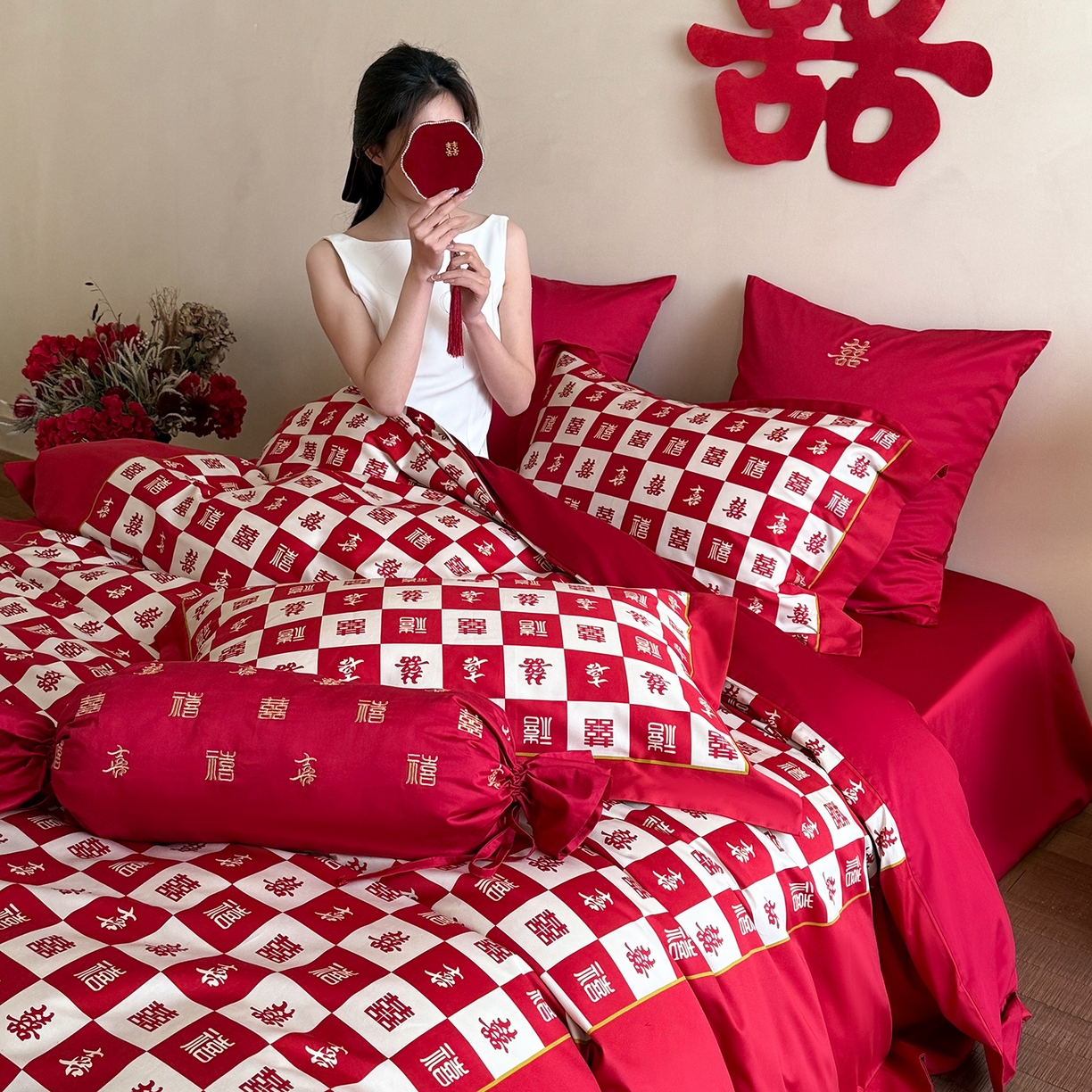 91家纺网 家纺一手货源 找家纺 （总）江涞 2026新款100S长绒棉数码印花四件套-添禧