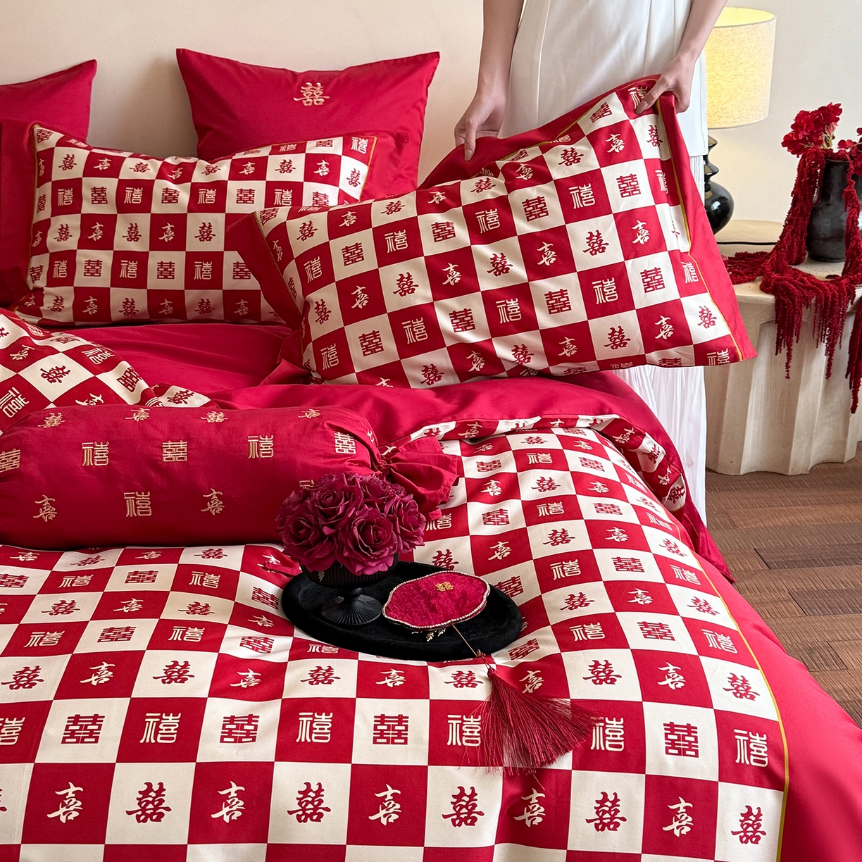 91家纺网 家纺一手货源 找家纺 （总）江涞 2026新款100S长绒棉数码印花四件套-添禧