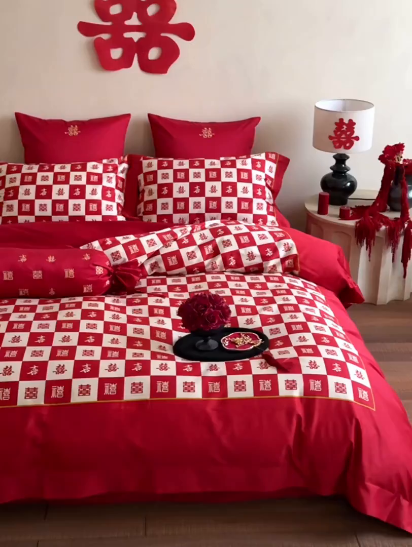 91家纺网 家纺一手货源 找家纺 （总）江涞 2026新款100S长绒棉数码印花四件套-添禧