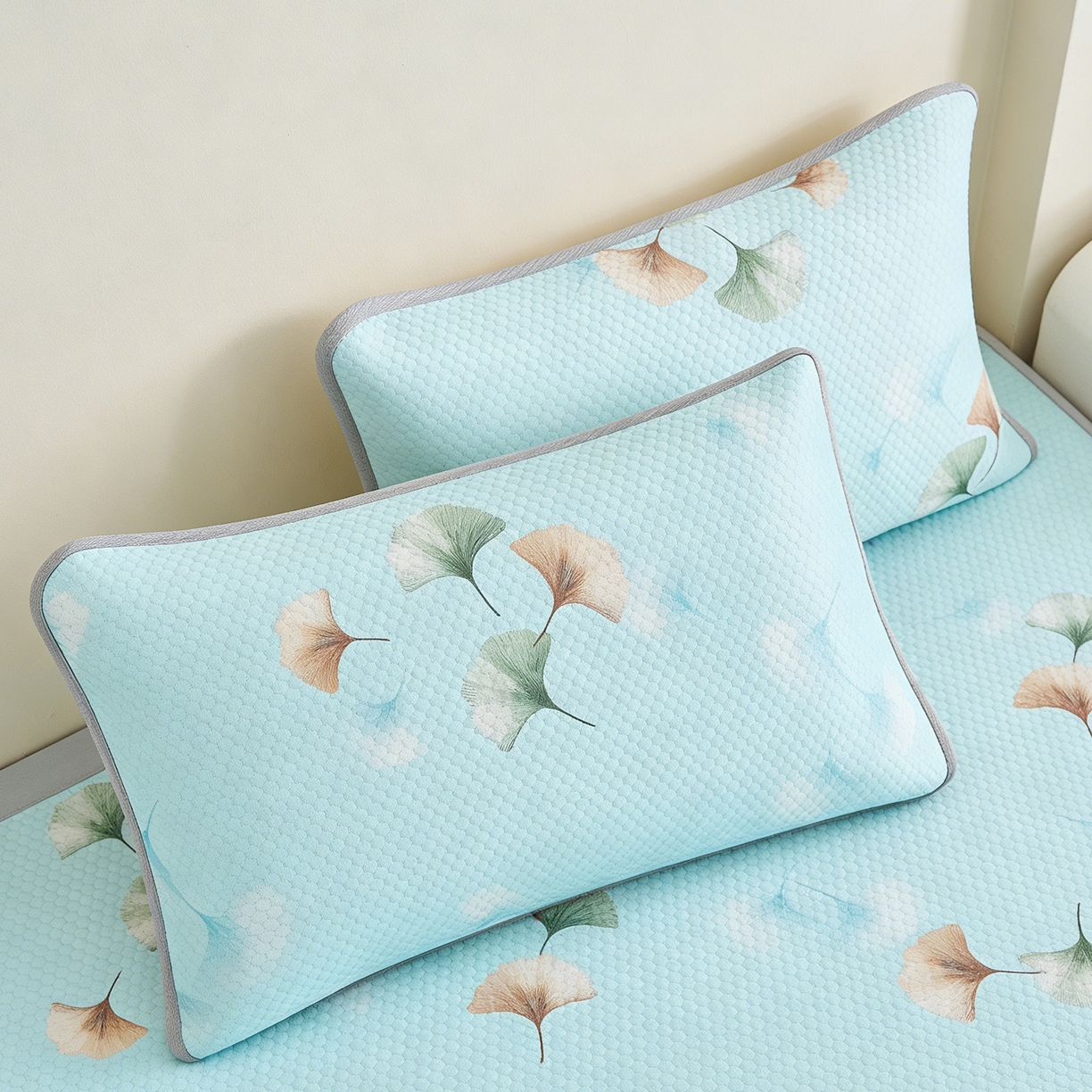 91家纺网 家纺一手货源 找家纺 奇丝雅 2026新款夏季A类卡通印花冰豆豆冰丝凉席枕套凉感家用可机洗单人学生宿舍48×74cm一只一对 叶语