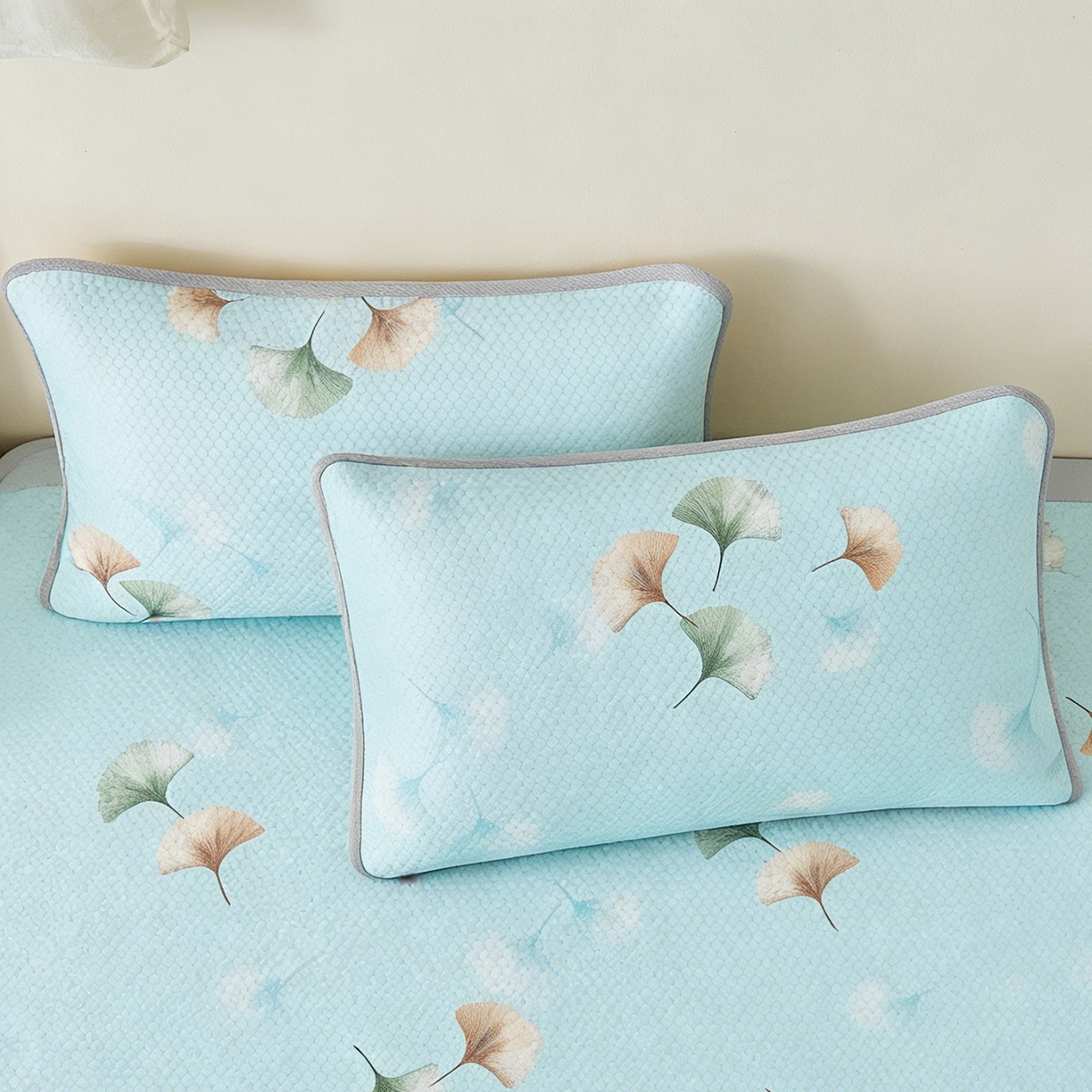 91家纺网 家纺一手货源 找家纺 奇丝雅 2026新款夏季A类卡通印花冰豆豆冰丝凉席枕套凉感家用可机洗单人学生宿舍48×74cm一只一对 叶语