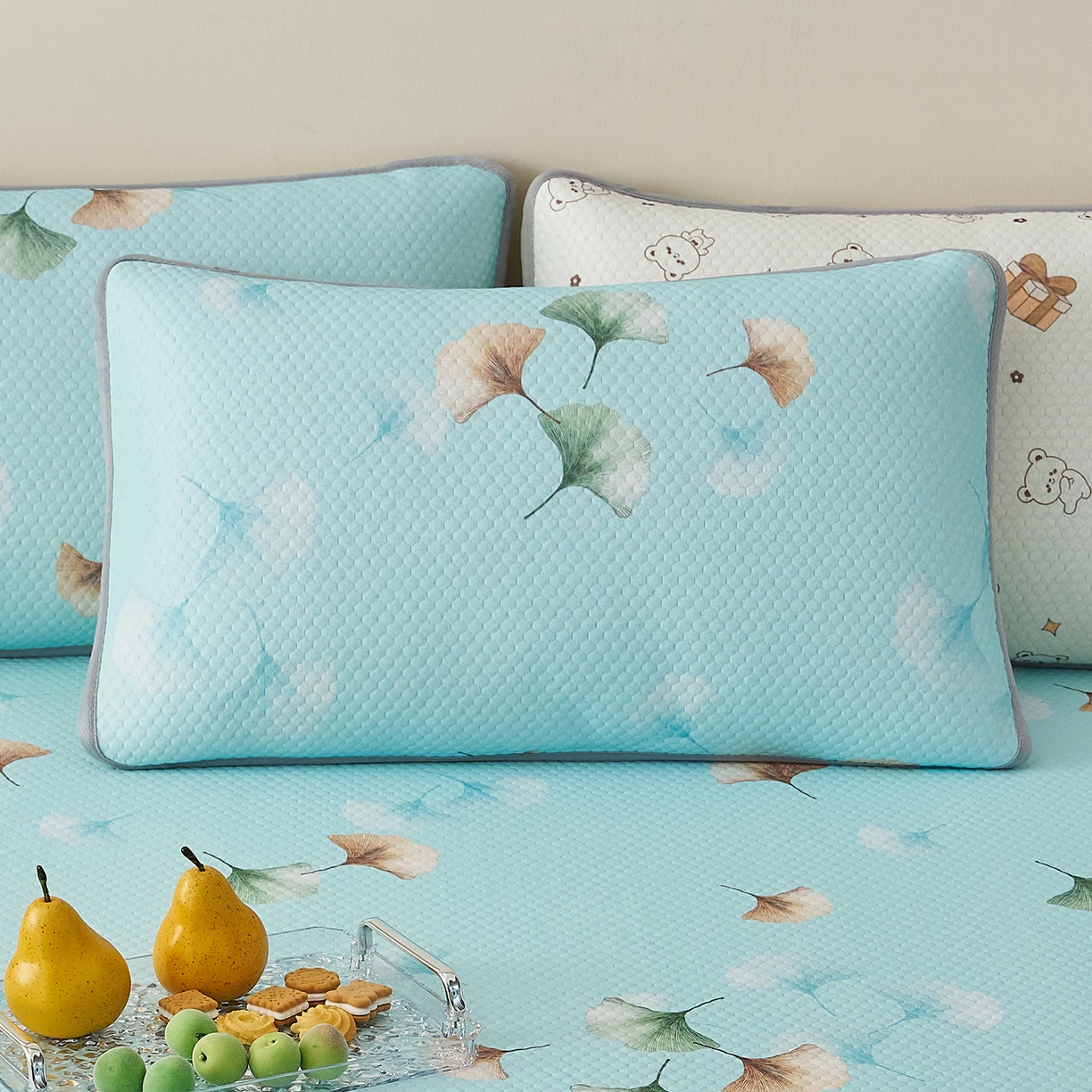 91家纺网 家纺一手货源 找家纺 奇丝雅 2026新款夏季A类卡通印花冰豆豆冰丝凉席枕套凉感家用可机洗单人学生宿舍48×74cm一只一对 叶语